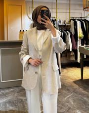 kk desıgn %100 keten blazer naturel 3