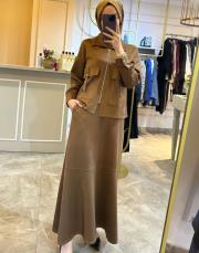 2515 süet ceket taba