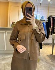 2515 süet ceket taba 2