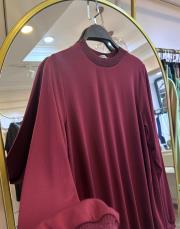 ghisa uzun kol yazlık yakası ve bilekleri sim detaylı içlik  tunik bordo 3