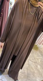 ceremony eteği katlı dikişli arkası aller detaylı uzun bambu kap kahve 2