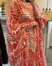 zems yarasa kol inci düğmeli elbise desenli 2