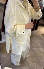 ghisa boncuk işleme detaylı takım ekru 3