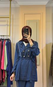 ghisa tensel kot pantolunlu kemerli takım mavi 3