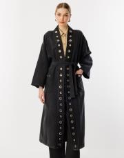 ghisa kuş gözü detaylı kap siyah 5