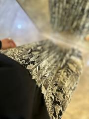 sentez desenli şifon plise etek siyah 2