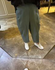 duti keten havuç pantolon koyu yeşil 2