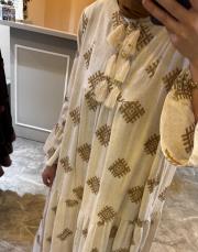 ghisa keten elbise camel 2