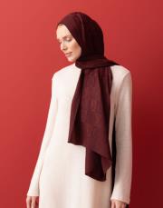 ımannoor dama desen naia şal bordo