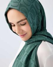 ımannoor dama desen naia şal petrol yeşil