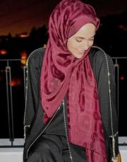 ımannoor altıgen baklava ramy jakar şal bordo