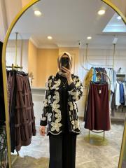 ghisa dantel işlemeli tunik siyah 2