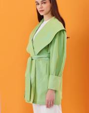tafta şal yaka kap yeşil 2