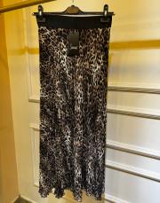 sentez leopar kırıştırma etek kahve