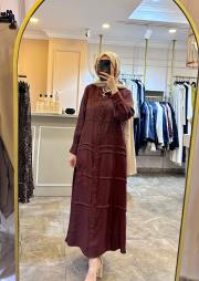 lissmore işlemeli gömlek elbise 