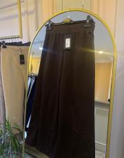 venedik beli lastikli geniş paça pantolon kahve