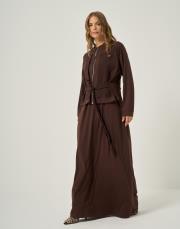 ceremony iç elbisesi bambu ön iki pat taş detaylı takım kahve