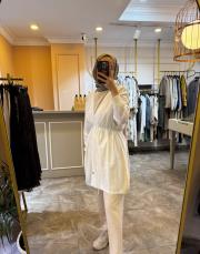 ghisa soğuk iplik merserize hırka ekru