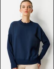 ghisa önü şifon soğuk iplik merserize bluz lacivert