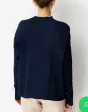 ghisa önü şifon soğuk iplik merserize bluz lacivert 2