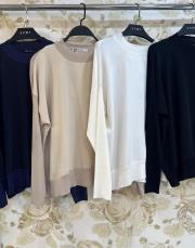 ghisa önü şifon soğuk iplik merserize bluz ekru