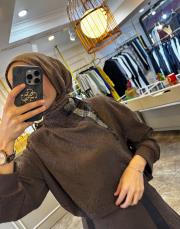 lissmore fermuar detaylı etekli takım kahve 3