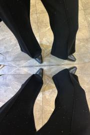 sentez taşlı pantolon ispanyol siyah 2