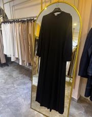 basıc uzun kollu bambu elbise siyah