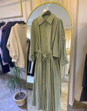 önden fermuarlı tek kolu taş detay içten kemerli kap haki