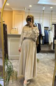 tuniği boncuk işlemeli etekli takım taş 3