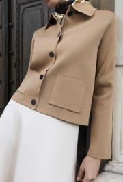 kadriye baştürk düz renk midi triko hırka camel 4