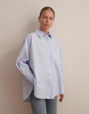 yırtmaç detaylı koton gömlek açık mavi 3