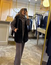 ghısa kadife payet işlemeli yelek siyah 2