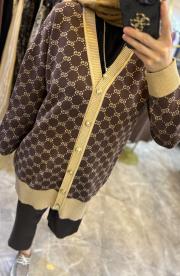 ghisa triko desenli hırka kahve 3