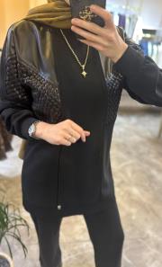 ghisa deri detaylı spor takım siyah 4