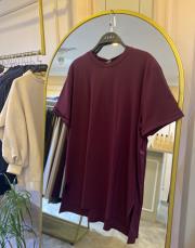 ceremony kısa kollu bambu tişört bordo