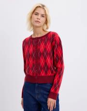 yuvarlak yaka baklava desenli triko hırka bordo 2