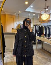 ghisa pullu çıtçıt kapamalı bomber ceket siyah 4