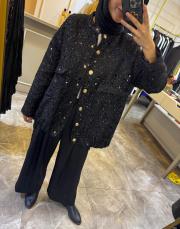 ghisa pullu çıtçıt kapamalı bomber ceket siyah 5