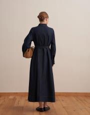 kk design denim gömlek elbise mavi 4