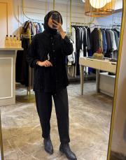 tek cepli ve işlemeli queen tunik siyah