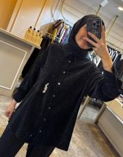 tek cepli ve işlemeli queen tunik siyah 2