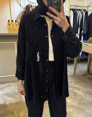 tek cepli ve işlemeli queen tunik siyah 3