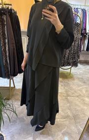 ghisa fır fır detaylı etekli takım siyah 5