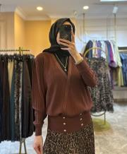 ghisa kruvaze kapamalı merserize hırka kahve 2