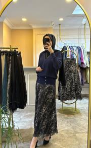 ghisa kruvaze kapamalı merserize hırka lacivert