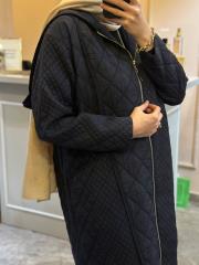 ceremony kapüşonu fermuar detaylı baklava kapitön kap lacivert 5