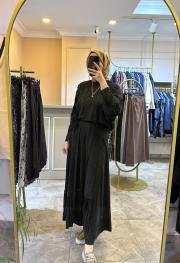 ceremony yarasa kol etekli takım siyah