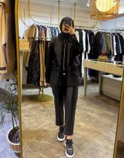 ghisa payet işlemeli bomber ceket siyah