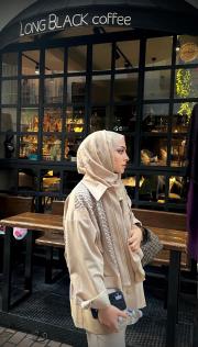 ghisa payet işlemeli bomber ceket vizon 2